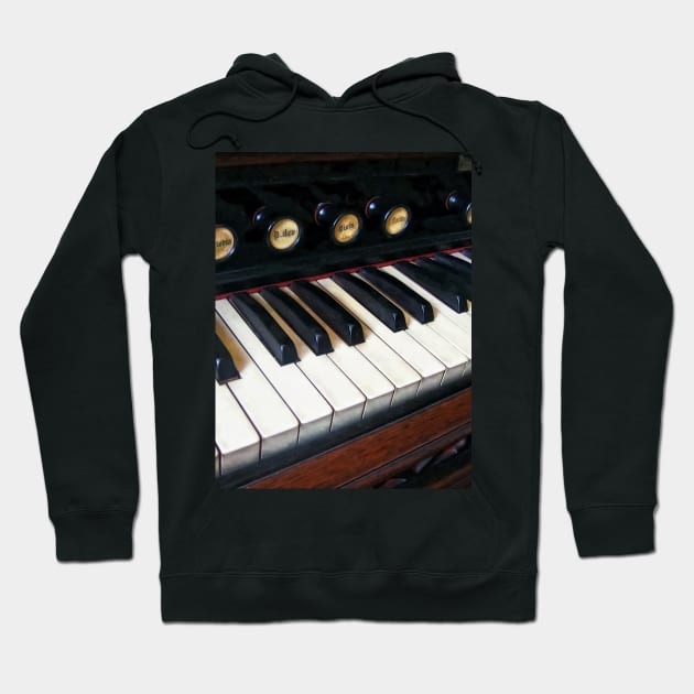 Organ Keyboard Closeup Hoodie by SusanSavad